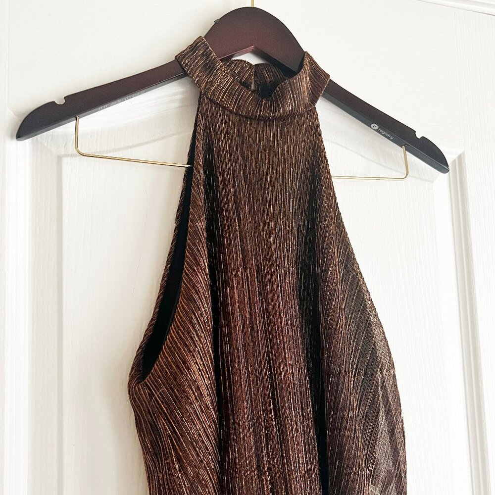 Forever 21 Bronze Embellished Halter Top